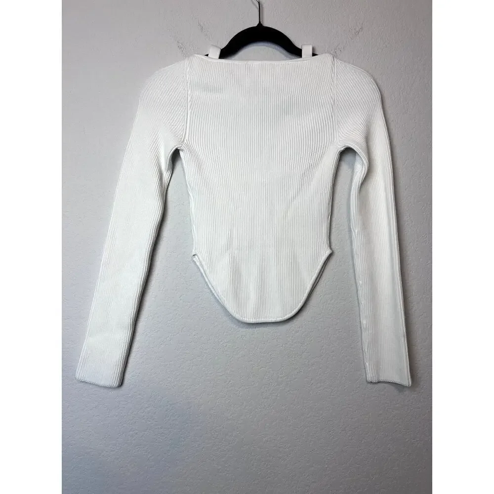 Chic Ronny Kobo Collection Ribbed Blouse Top Sweetheart